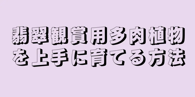 翡翠観賞用多肉植物を上手に育てる方法