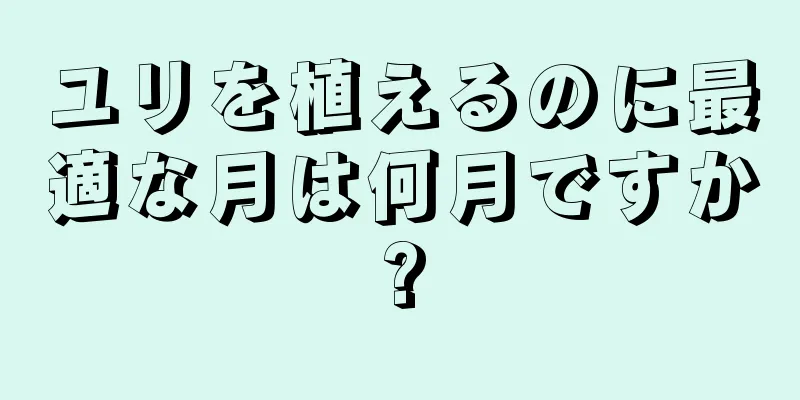 ユリを植えるのに最適な月は何月ですか?