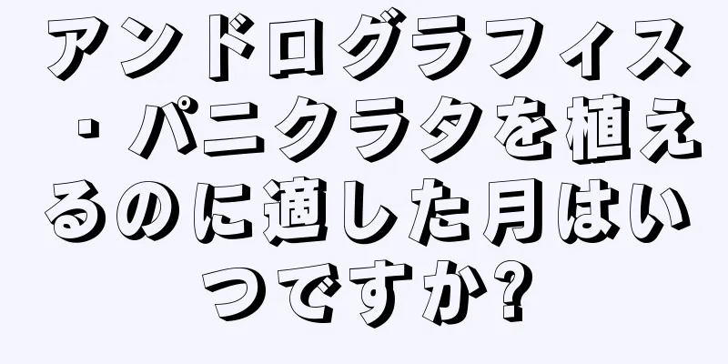アンドログラフィス・パニクラタを植えるのに適した月はいつですか?