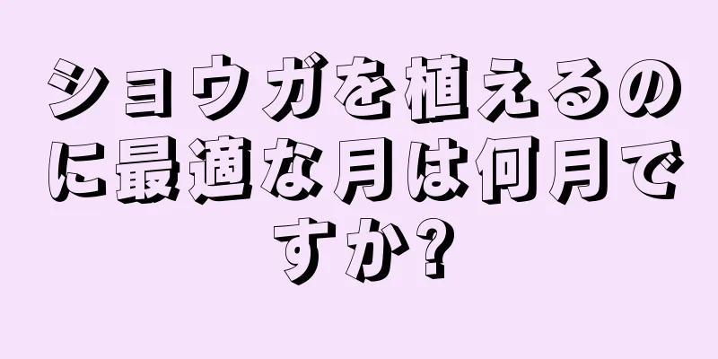 ショウガを植えるのに最適な月は何月ですか?