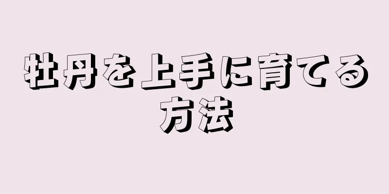 牡丹を上手に育てる方法