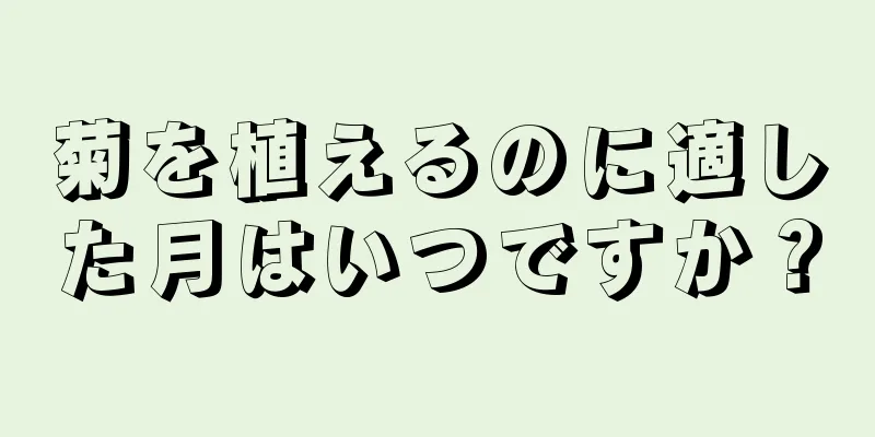 菊を植えるのに適した月はいつですか？