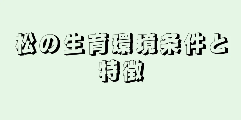松の生育環境条件と特徴