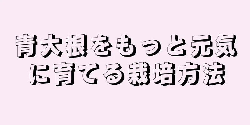 青大根をもっと元気に育てる栽培方法