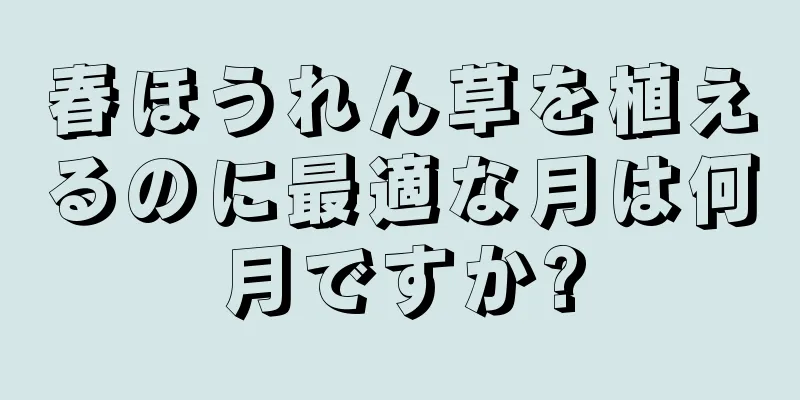 春ほうれん草を植えるのに最適な月は何月ですか?