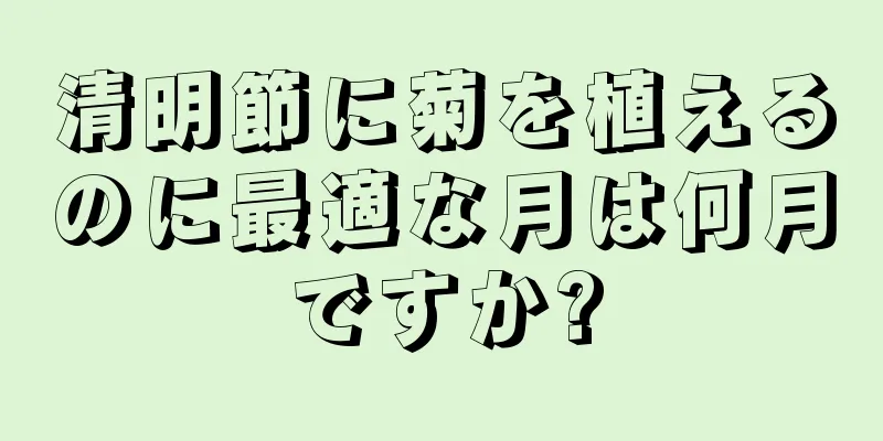 清明節に菊を植えるのに最適な月は何月ですか?