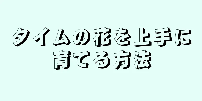 タイムの花を上手に育てる方法