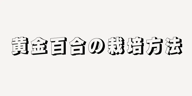 黄金百合の栽培方法