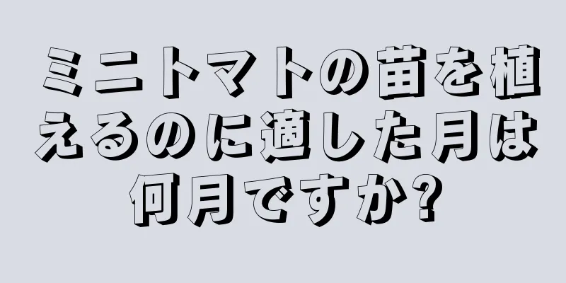 ミニトマトの苗を植えるのに適した月は何月ですか?