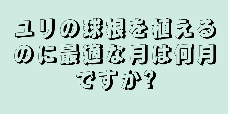 ユリの球根を植えるのに最適な月は何月ですか?