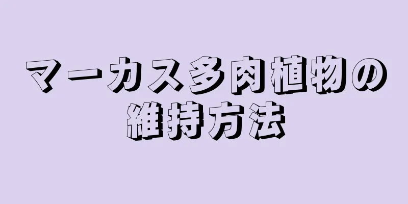 マーカス多肉植物の維持方法