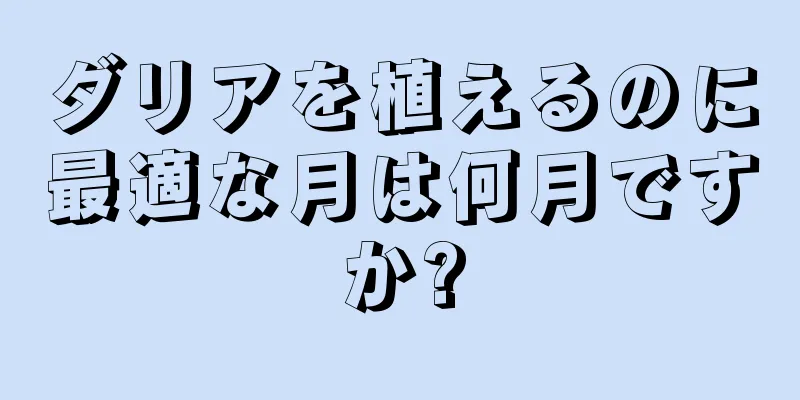 ダリアを植えるのに最適な月は何月ですか?