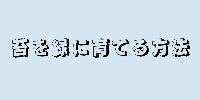 苔を緑に育てる方法