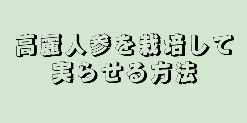 高麗人参を栽培して実らせる方法