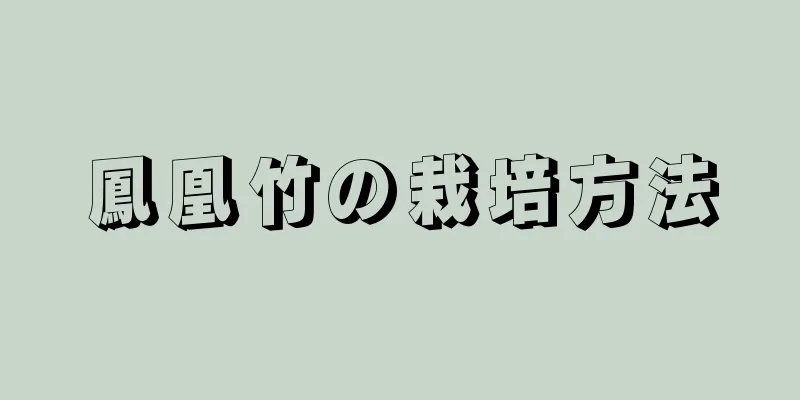 鳳凰竹の栽培方法