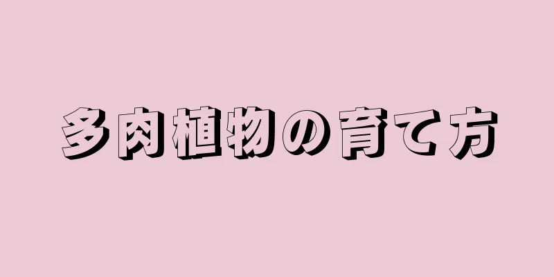 多肉植物の育て方