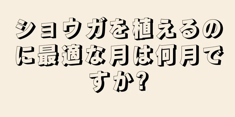 ショウガを植えるのに最適な月は何月ですか?
